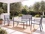 Garden Lounge Set with Table 4 Seater TAVOLETO Metal Grey_1154570