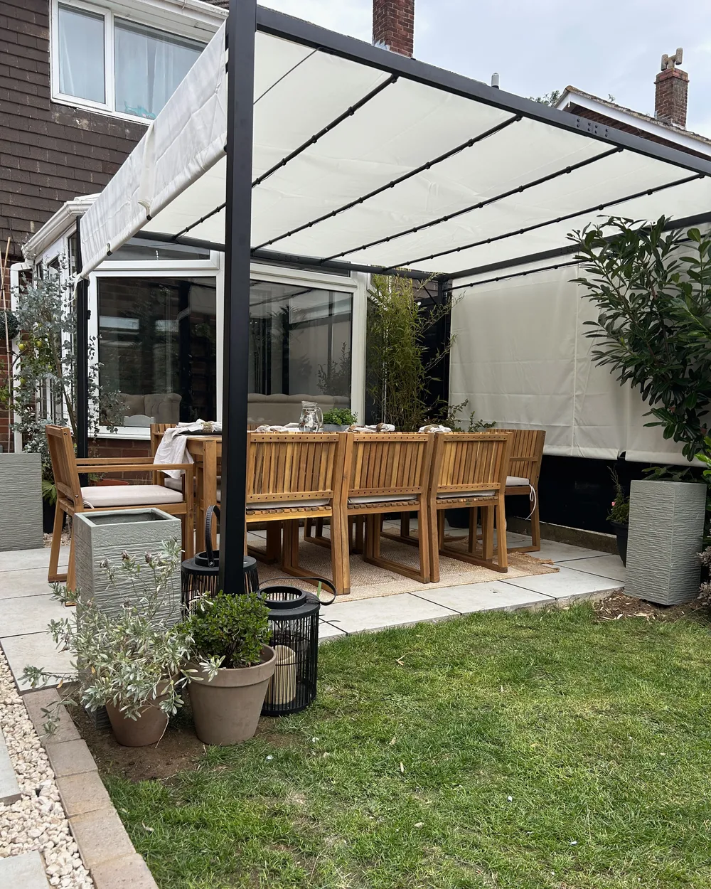 Gazebo LED PARGA 310 cm 310 cm Metal Beige_1031038