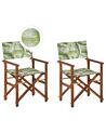 Set of 2 Garden Chairs CINE Acacia Wood Light Green