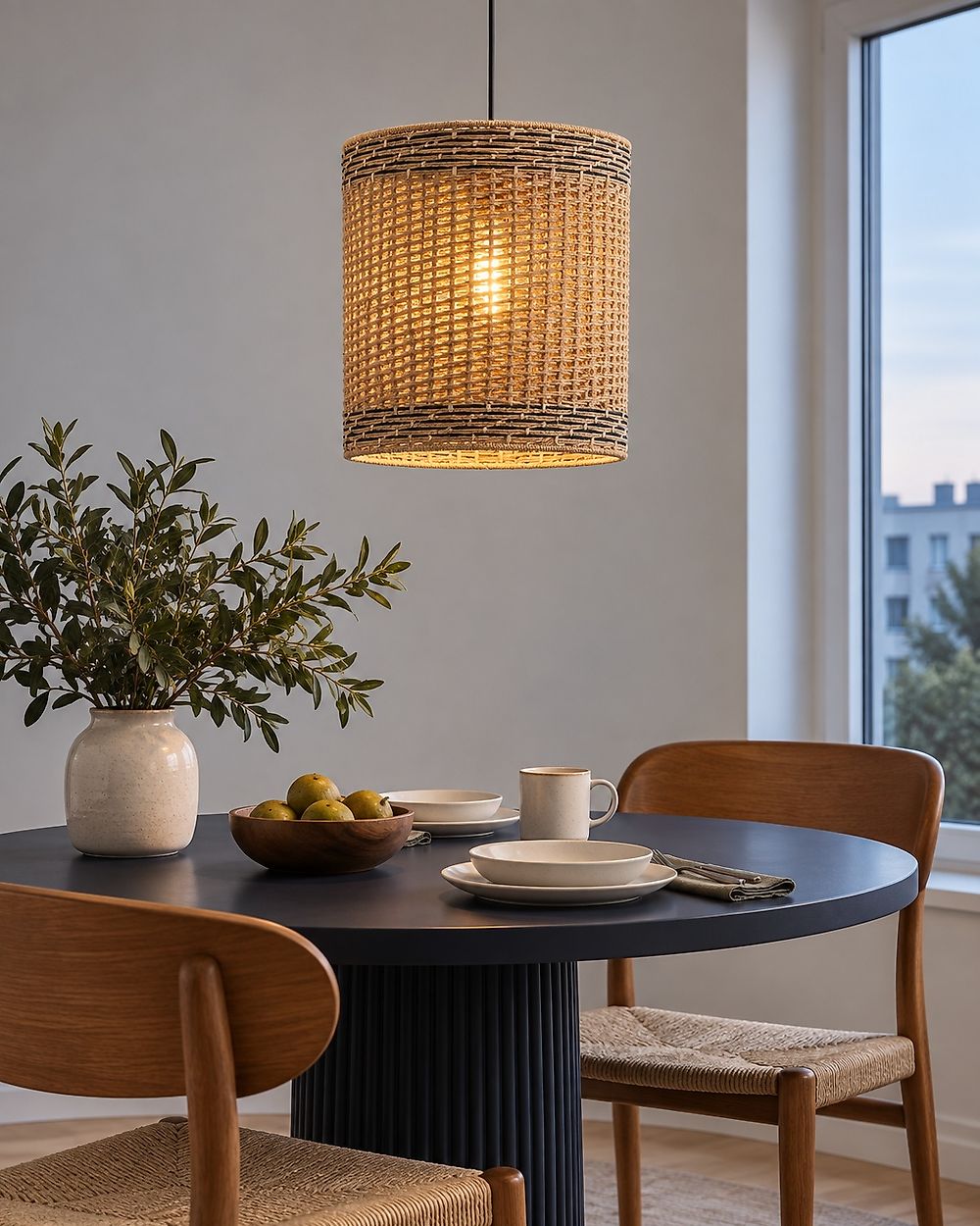 Pendant Lamp LUAPULA Paper Rope Natural