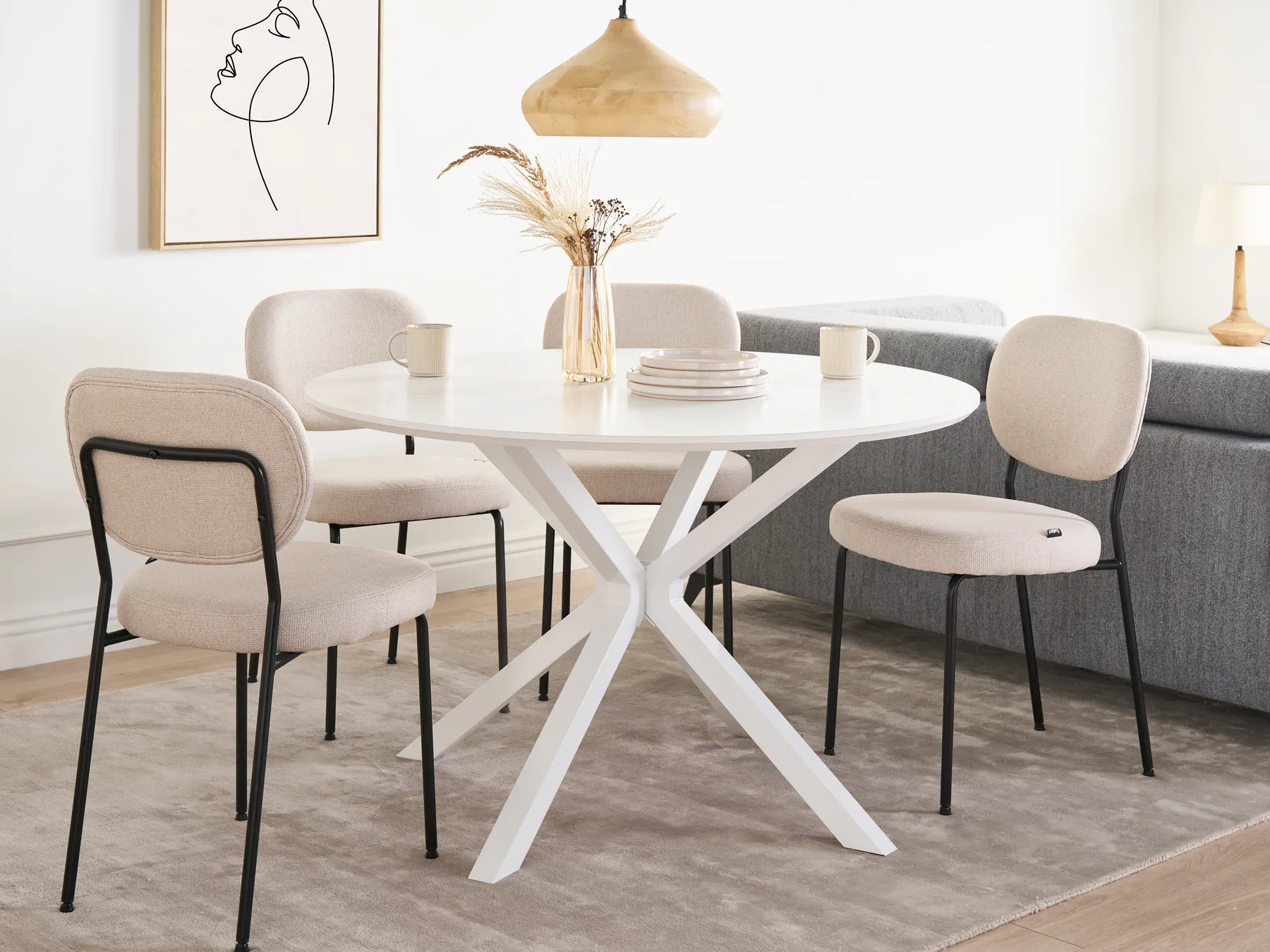 Dining Table FITZROY White 120 cm 120 cm_1001912