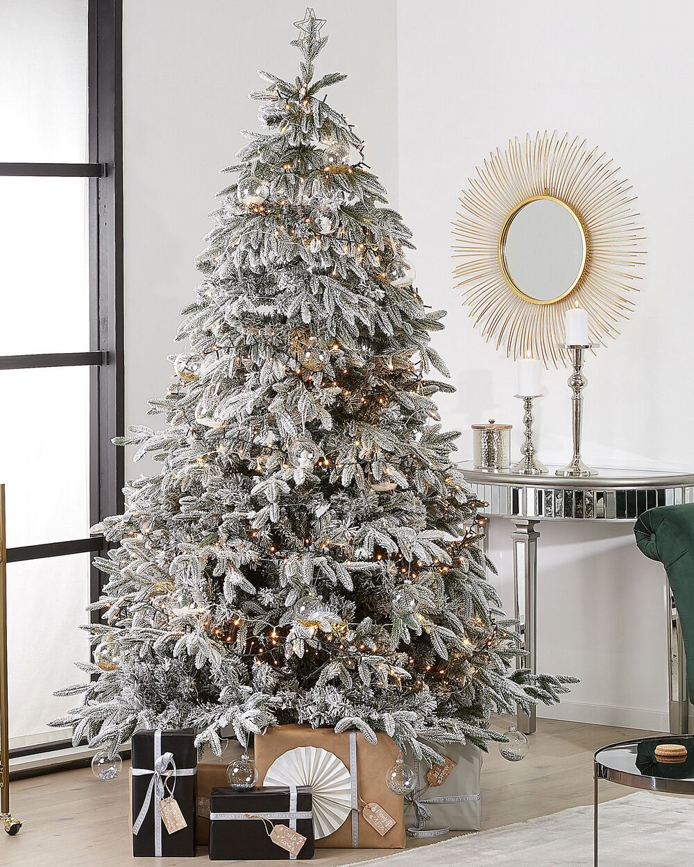 Joulukuusi luminen BASSIE 210 cm Valkoinen