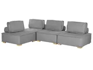 Modular Corner Sofa 4 Seater TIBRO Fabric Grey Right Hand_825608