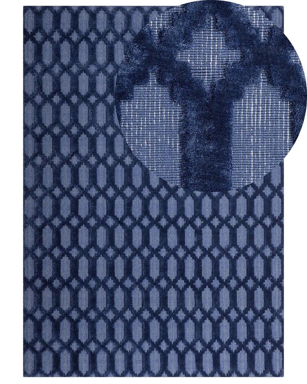 Rug CIZRE Navy Blue 160 x 230 cm Viscose