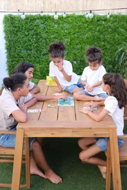 Garden Dining Set 6 Seater LIVORNO Acacia Wood Brown_831942