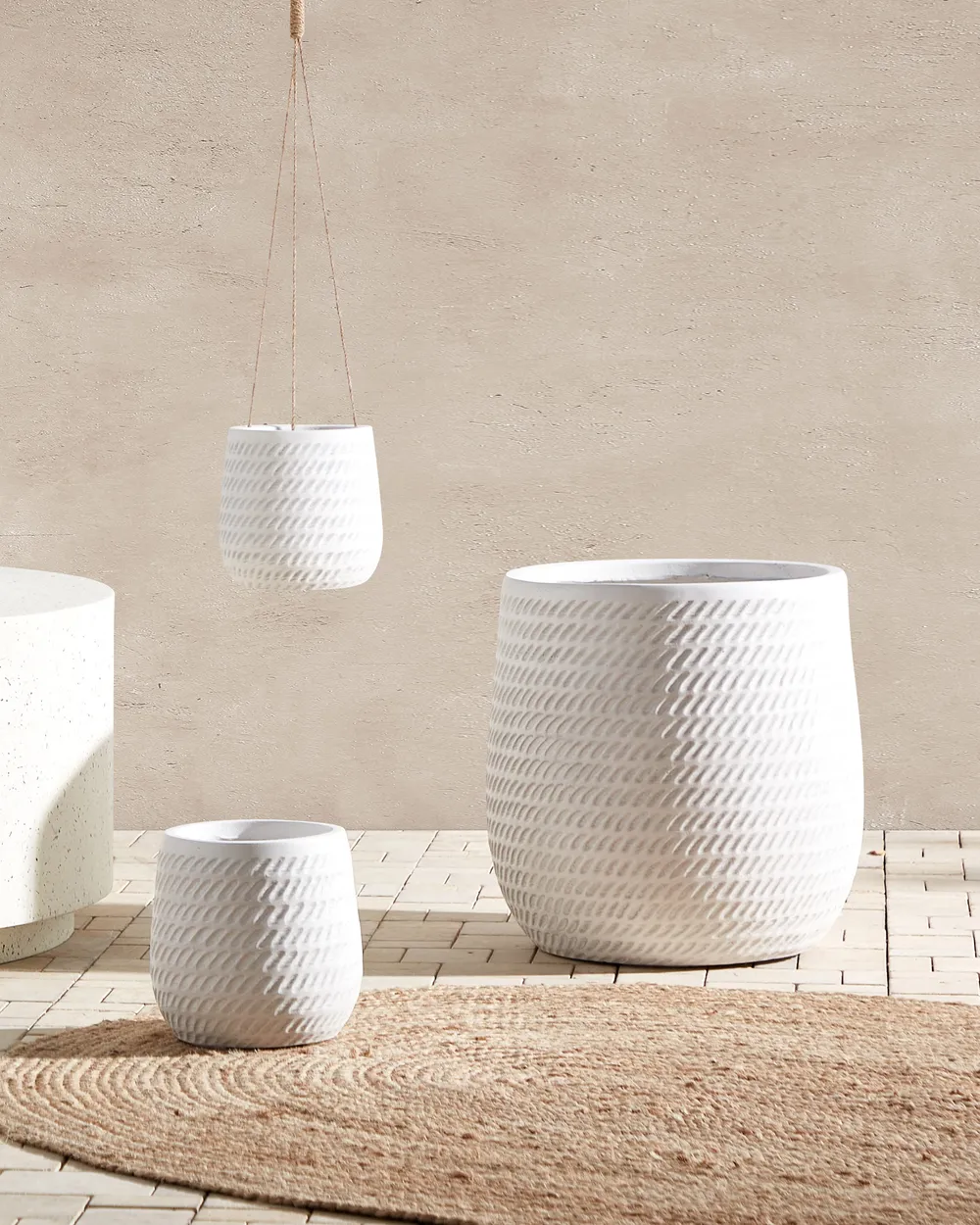 Plant Pot LIVADIA 39 cm Off-White