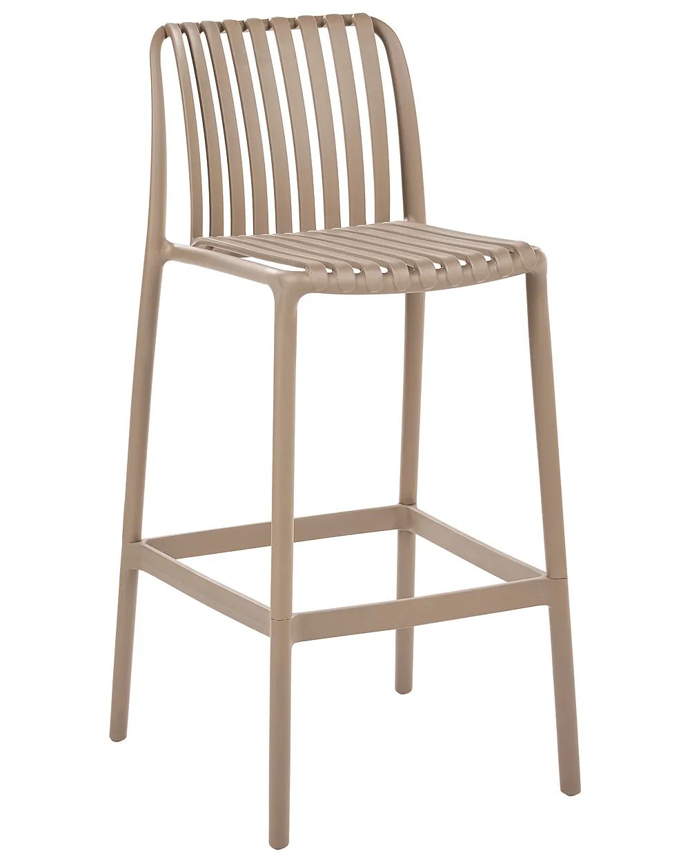 Set of 2 Bar Chairs ARICCIA Synthetic Material Light Brown_1149244