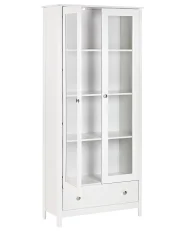 Vitrinskåp i glas NORNALUP 80 cm Vit_949956