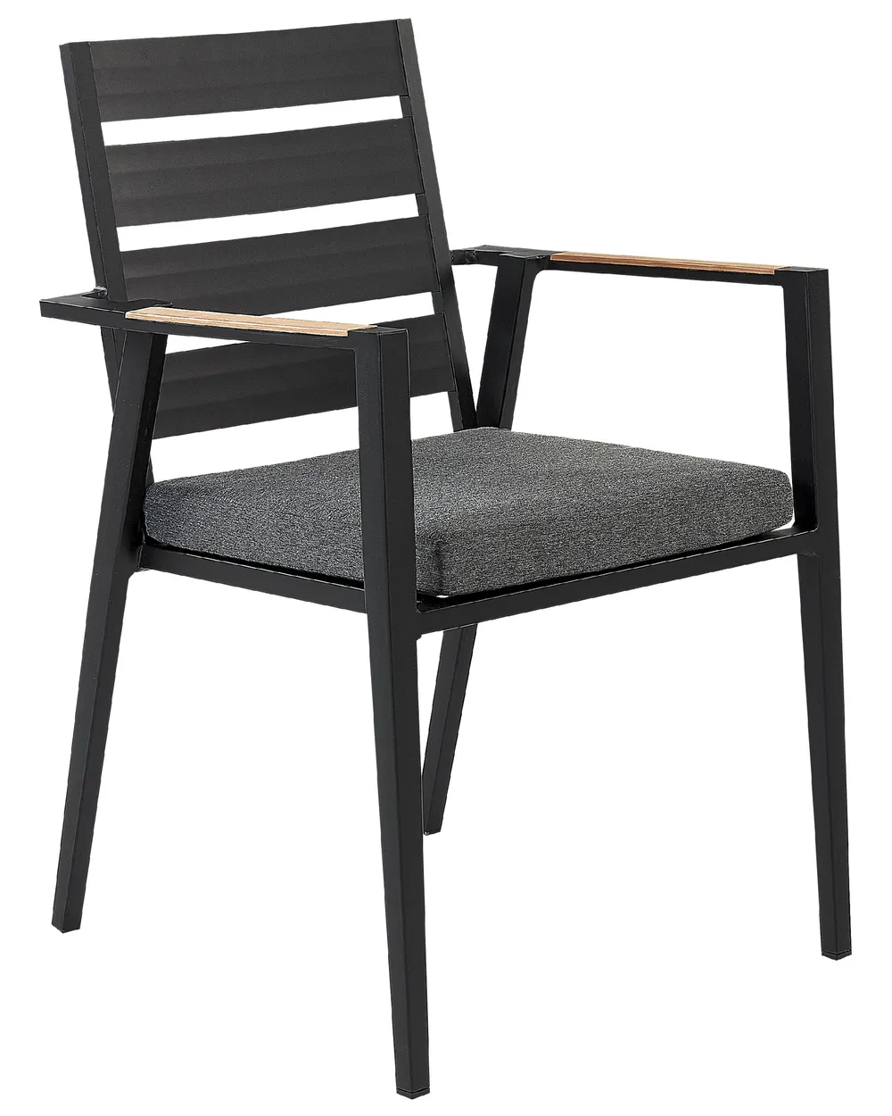 Set med 4 stolar med dynor TAVIANO Metall Svart_841716