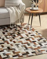 Rug CESME Multicolour 160 x 230 cm Leather_211730