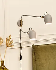 Vägglampa ESTRELLA Justerbar Metall Ljusgrå_1183503