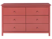6 Drawer Chest BARCALDINE Pine Wood Burgundy_1062451