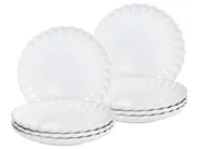 Set of 8 Side Plates NETTLE Stoneware Off-White_986494