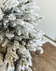 Snöklädd konstgjord julgran FORAKER 120 cm Vit_1027277