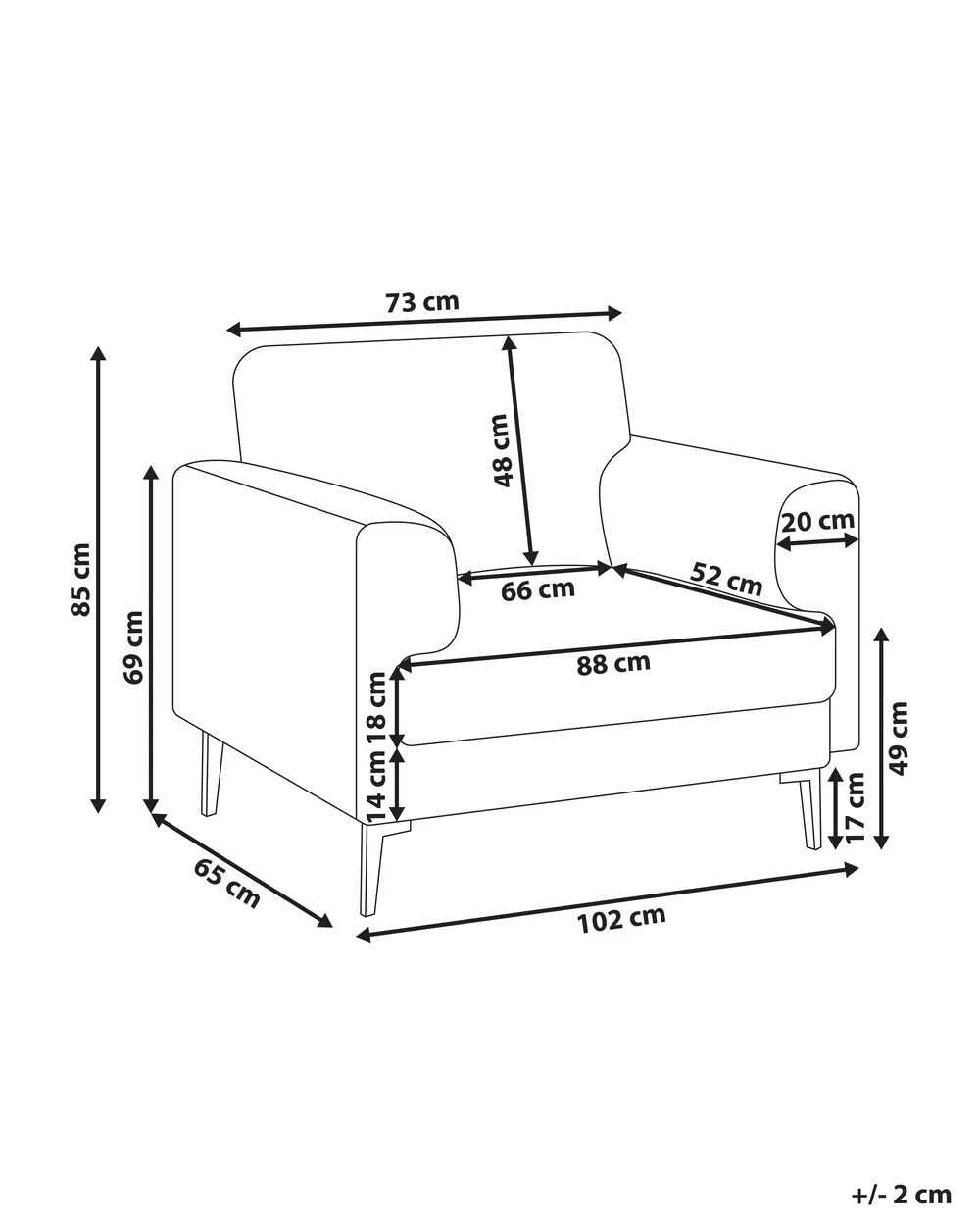 Armchair LOUSTO Fabric Light Beige_1043889