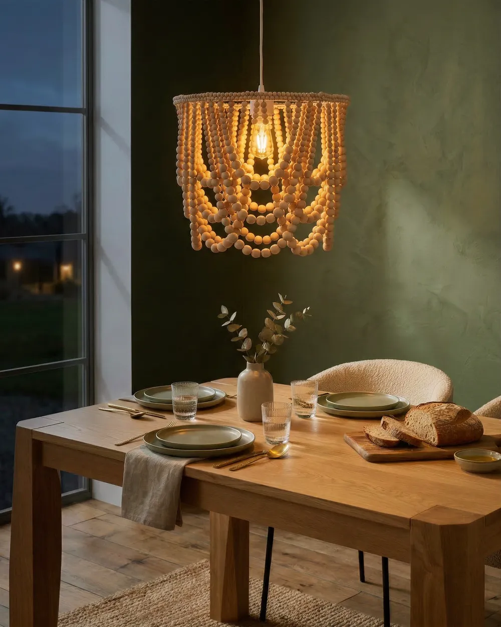 Chandelier VERUGAL Wood Light Brown