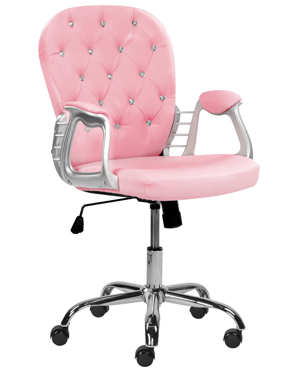 Desk Chair PRINCESS Faux Leather Pink