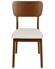 Set of 2 Dining Chairs MINIER Wood Dark Brown/ Beige_926531