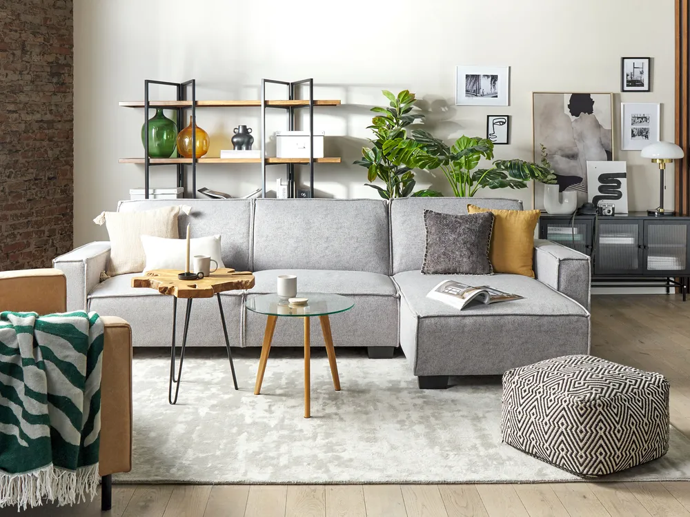 Sittpuff LONGMONT Bomull Svart/ Vit_850776