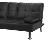 Sofa Bed 3 Seater ROXEN Faux Leather Black_701819