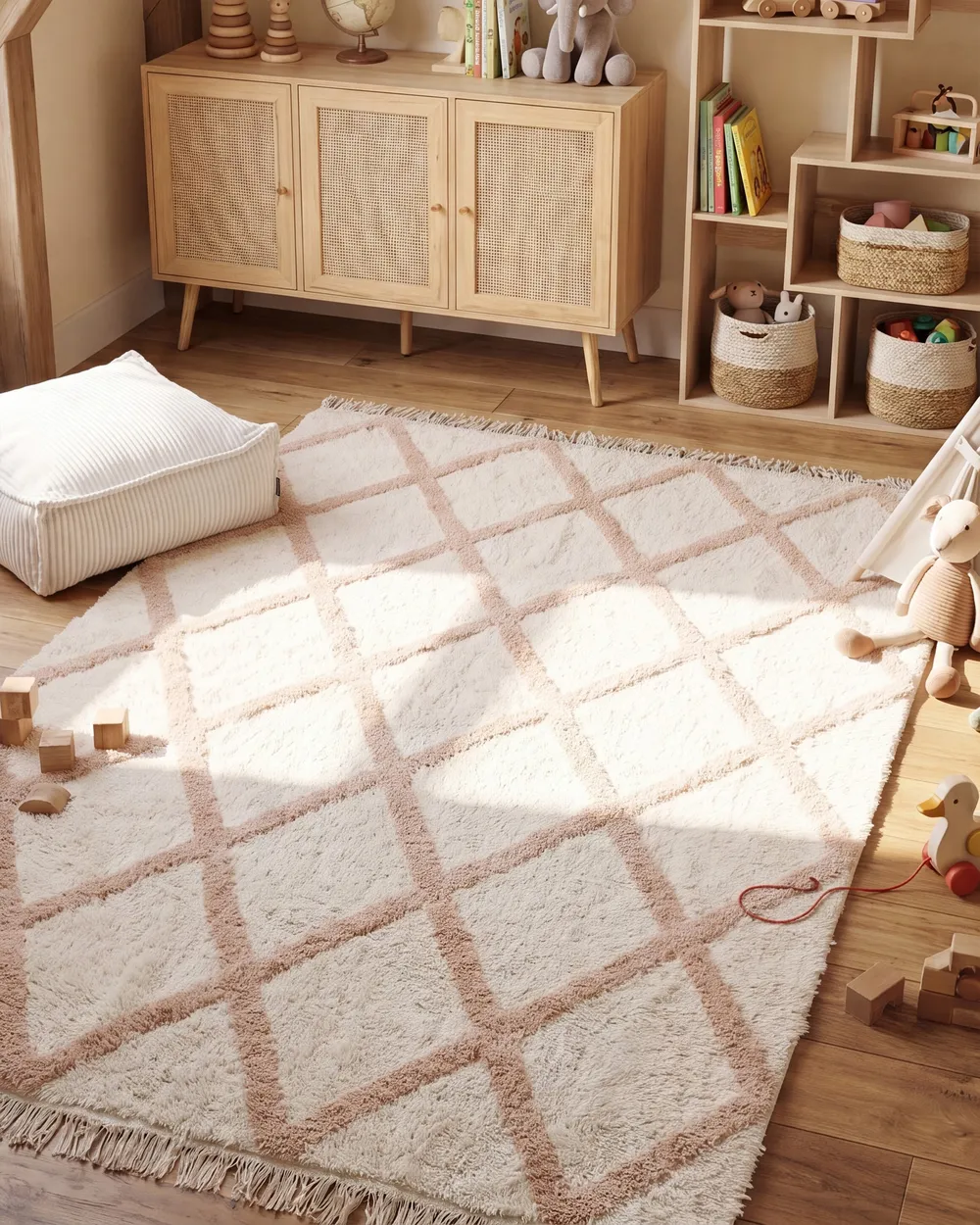 Barnmatta PUNSARI Beige 160 x 230 cm Bomull_1109440