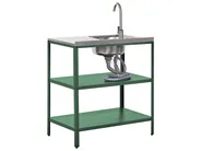Outdoor Kitchen Island with Sink VILAMA Green_973791