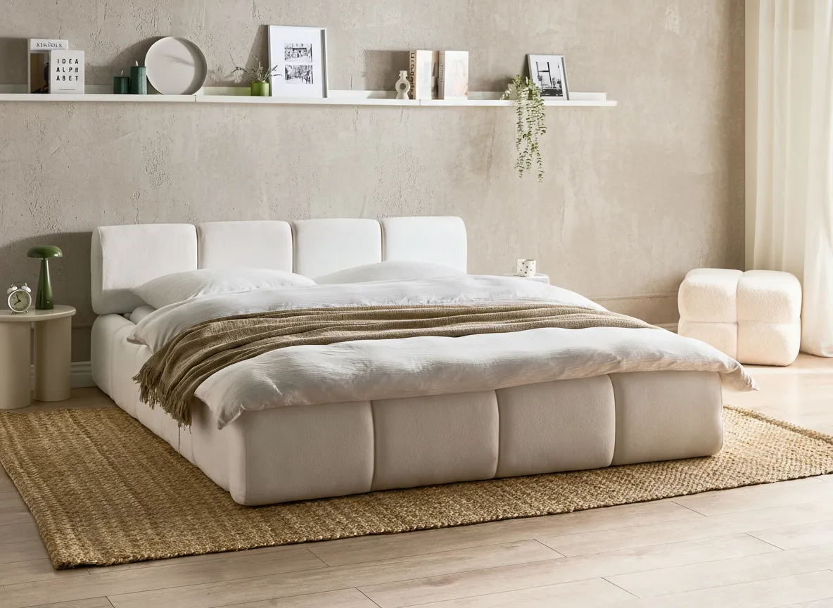 Säng med lamellram ORVILLE 160 x 200 cm Off-White_1025761
