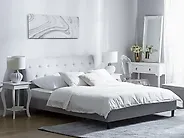 Bed Fabric SAVERNE 140 x 200 cm (EU Double) Light Grey_1178116