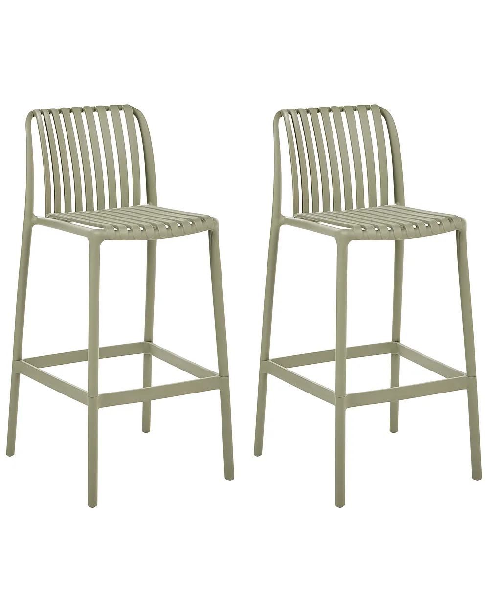 Set of 2 Bar Chairs ARICCIA Synthetic Material Green