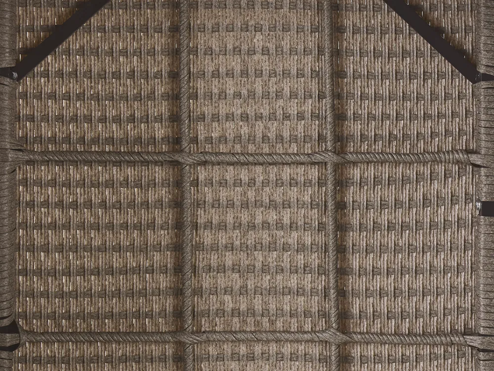 Trädgårdssoffgrupp med bord och fotpall 5-sits BARDI med kuddar Konstrotting Taupe_820401