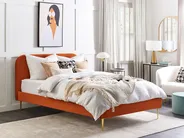 Bed Velvet FLAYAT 160 x 200 cm (EU King Size) Orange_834136