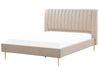 Bed Velvet MARVILLE 180 x 200 cm (EU Super King) Sand Beige