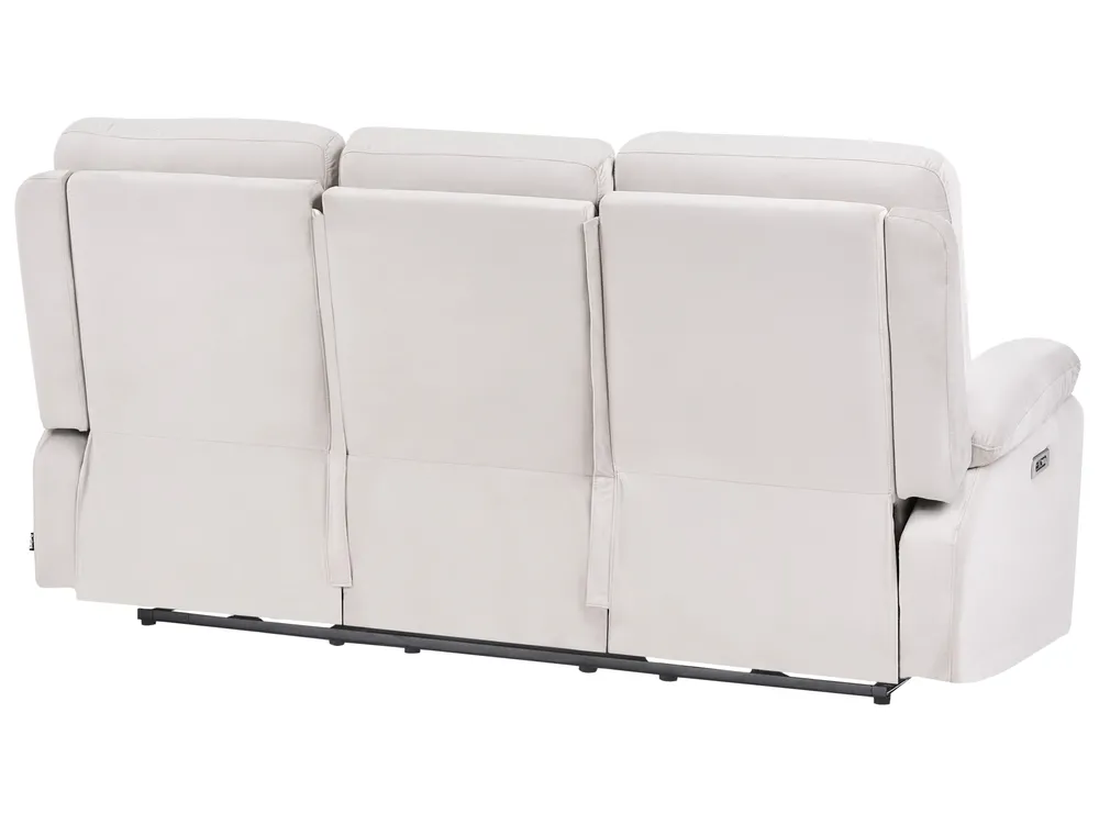 Soffgrupp med elektrisk reclinerfunktion 6-sits BERGEN med USB-port Sammet Ljusbeige_1064822