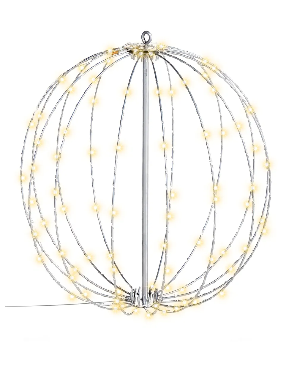 Ulkokoriste ripustettava LED-valo HOSFOS 42 cm Joulupallo Hopea_950384