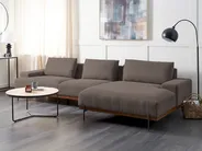 Corner Sofa 4 Seater MARIFERD Fabric Brown Left Hand_913718