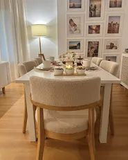 Set of 2 Dining Chairs DALBO Boucle Light Brown/ Beige_979115
