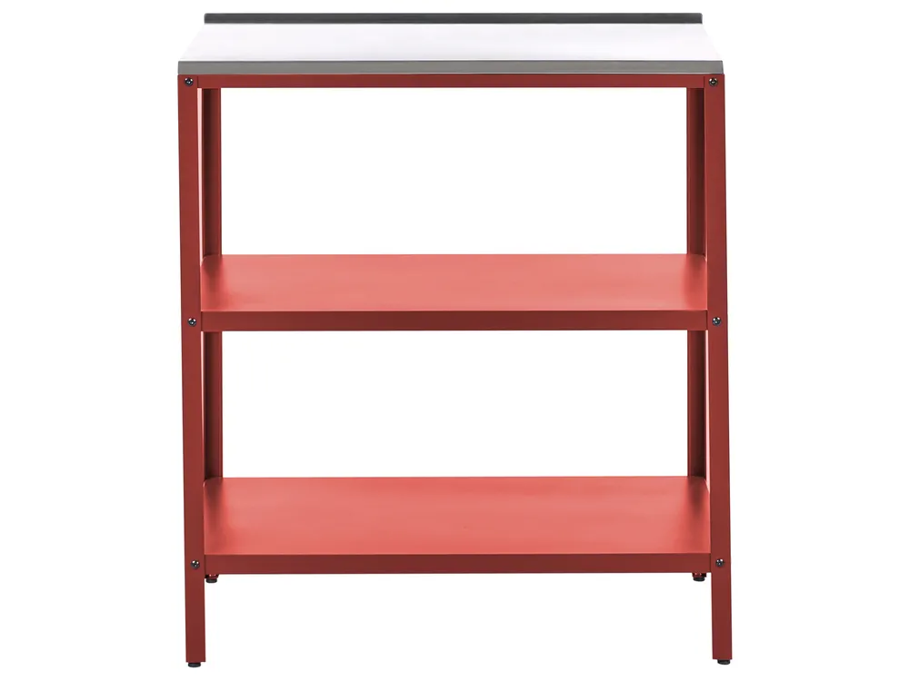2 Piece Outdoor Kitchen Set with Sink VILAMA Red Metal_1052269
