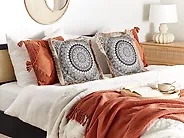 Set of 2 Decorative Cushions GERANIUM 45 x 45 cm Black Oriental Pattern_1182450