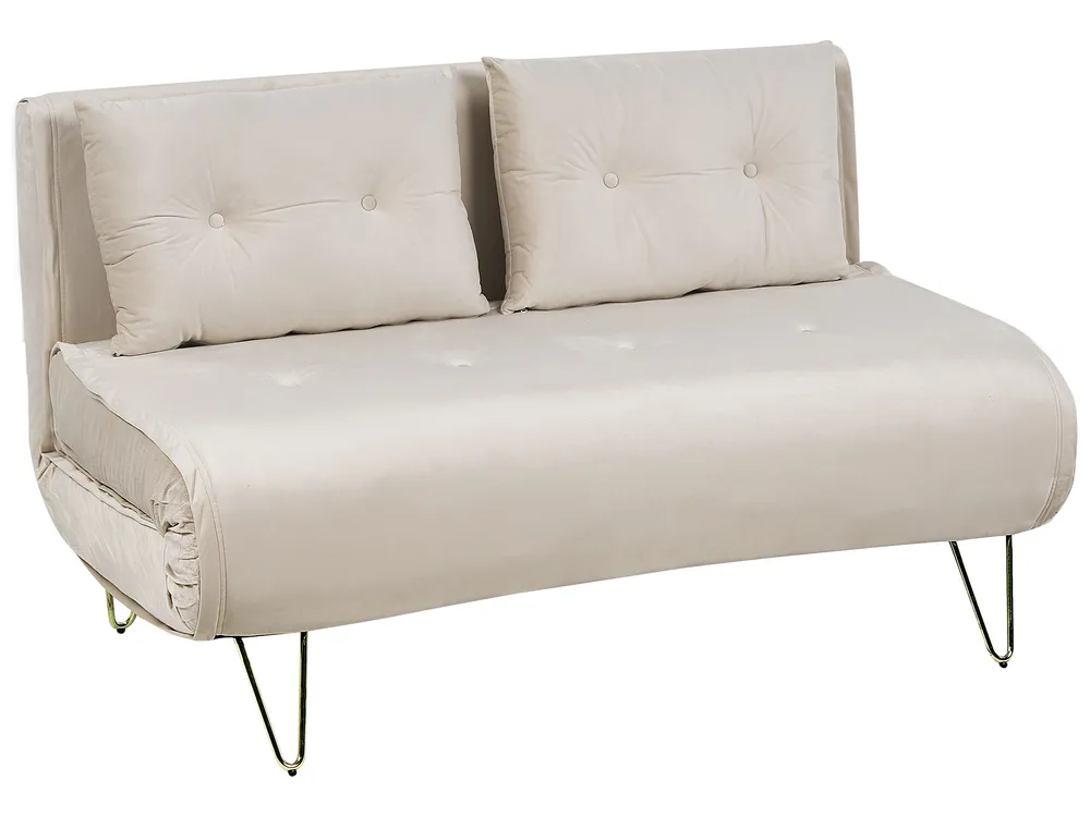 Living Room Set 3 Seater VESTFOLD Velvet Beige_851615