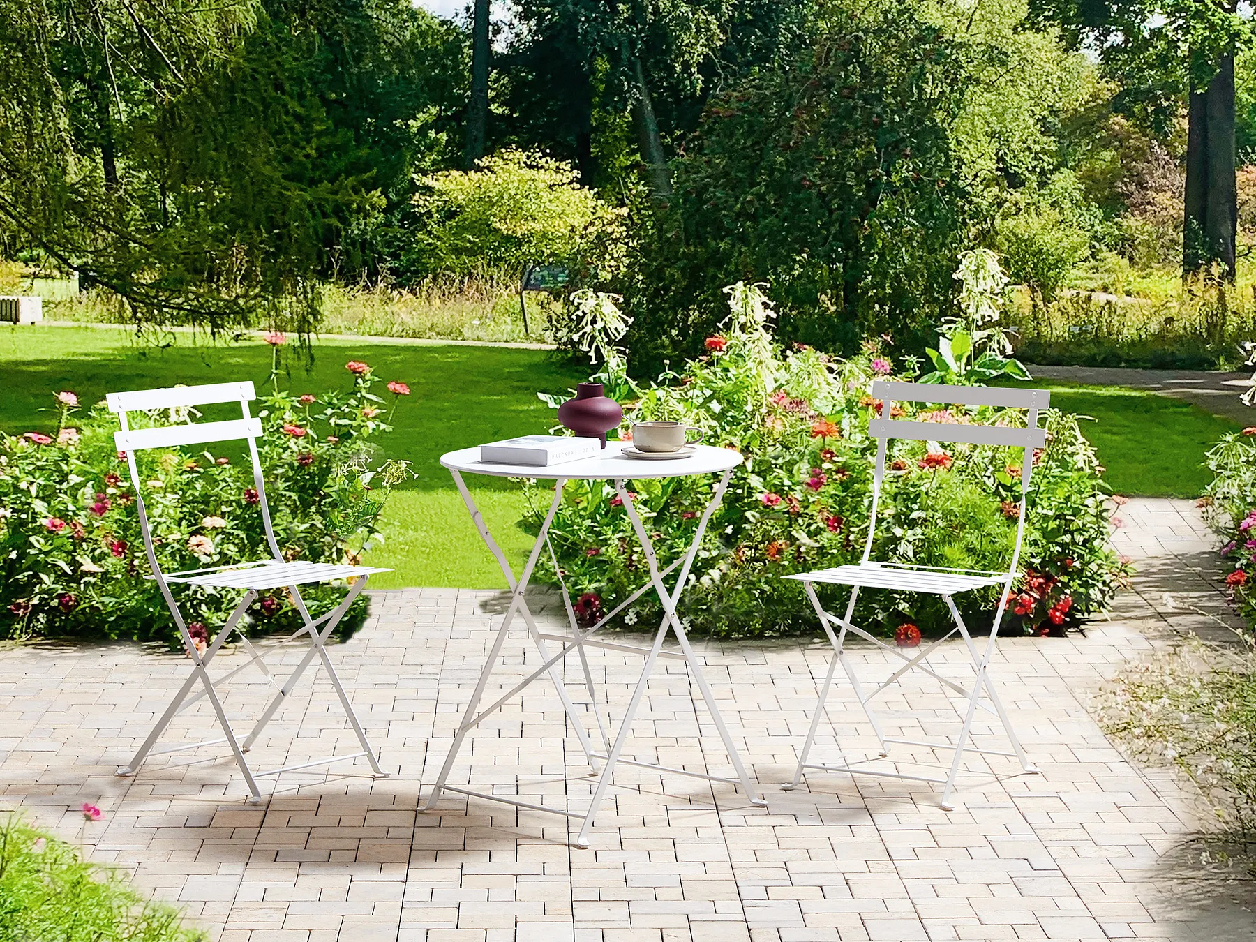 Caféset Fällbar FIORI Metall Vit_804825