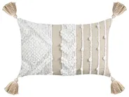 Set of 2 Decorative Cushions VALVARIA 30 x 50 cm Cotton Off-White Chevron Pattern_940165
