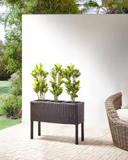 Elevated Plant Pot CARAGANA 77 cm PE Rattan Dark Brown_896837