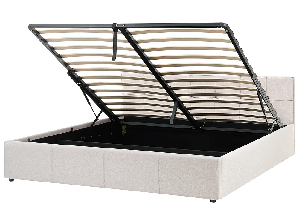 Seng med oppbevaring LAURESSES Lys beige 180 x 200 cm