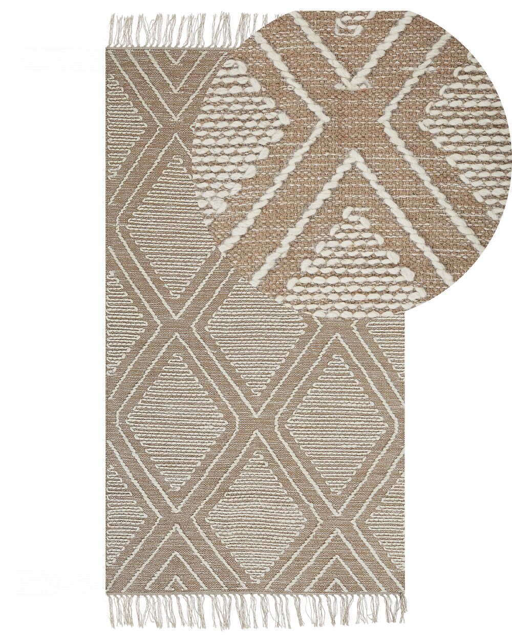 Matto KACEM Beige 80 x 150 cm Puuvilla