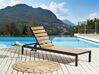 Sun Lounger NARDO Reclining Metal Brown/ Black