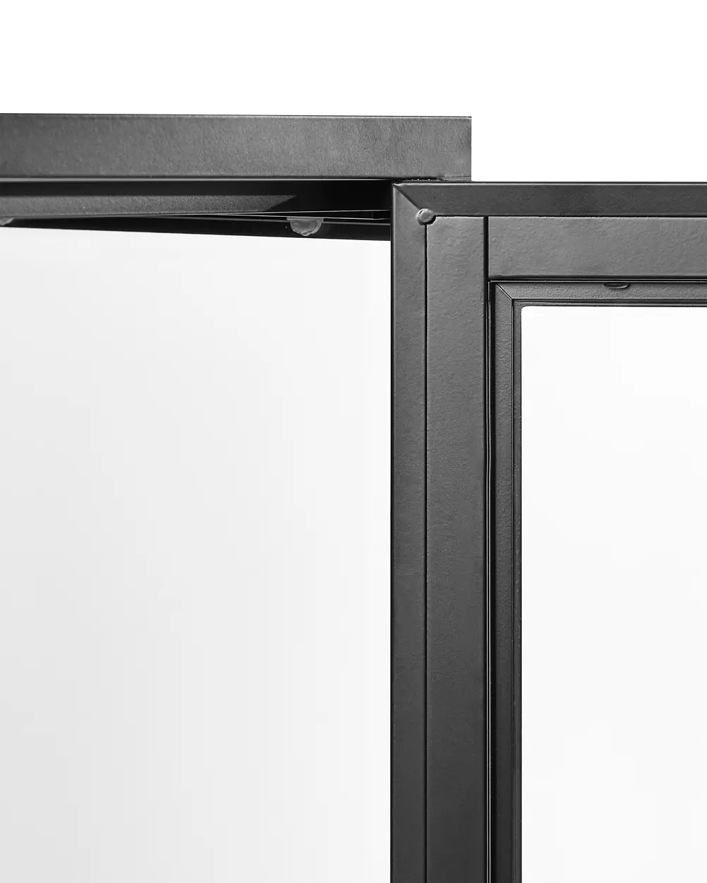 Glass Display Cabinet NASH 90 cm Metal Black_1108273