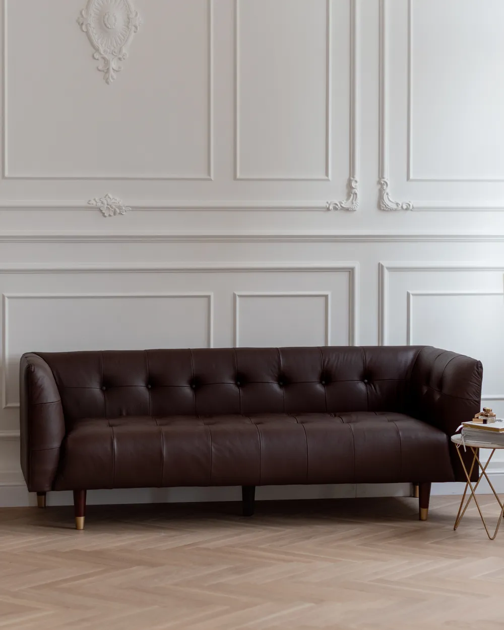 Soffa 3-sits BYSKE Läder Mörkbrun_1034826