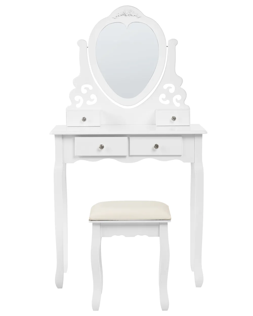 Dressing Table with Mirror and Stool DIVA White_823911