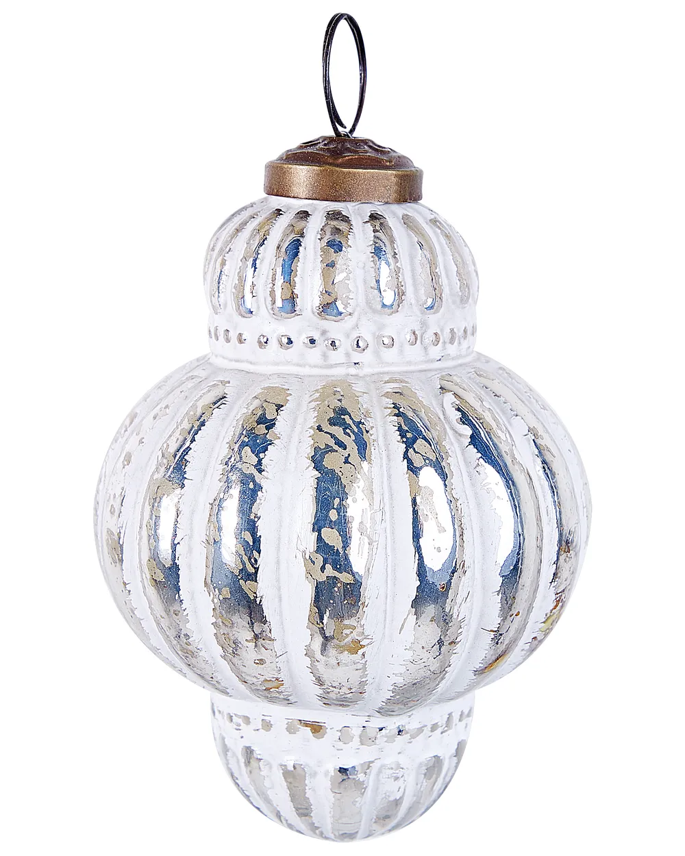 Set of 6 Baubles CREMEUX Glass Silver_899756