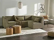 Modular Corner Sofa 4 Seater LEMVIG Corduroy Green Left Hand_1188304